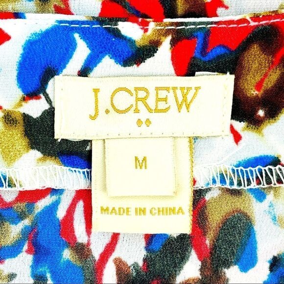 J. Crew Short Sleeve Floral Blouse - Blue/Pink - Picture 5 of 8